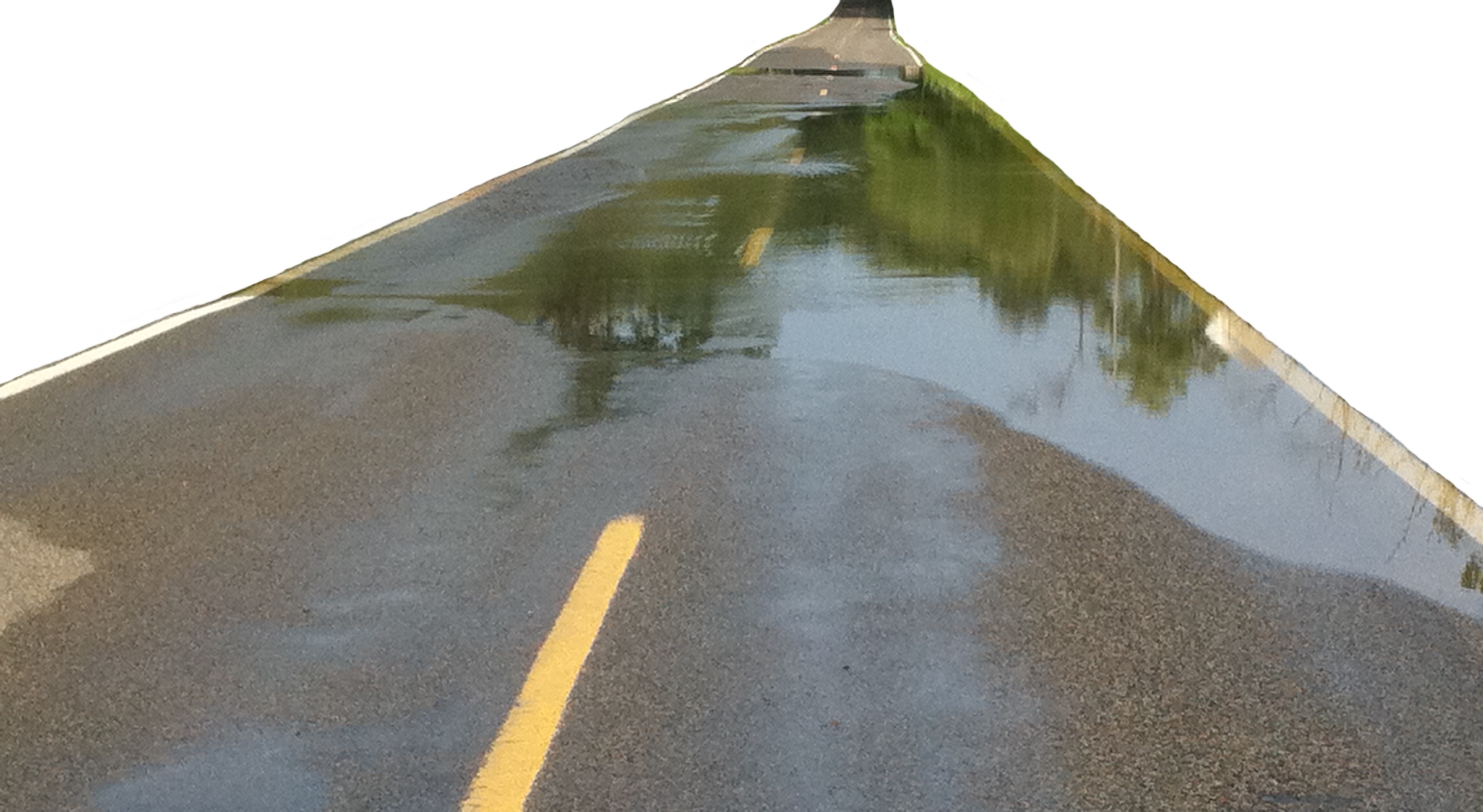 A flooded road